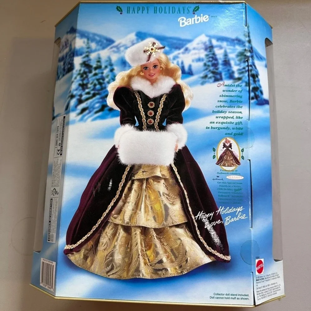 Mattel Happy Holidays Barbie 1996 VTG Burgundy Gold New Special Edition 15646